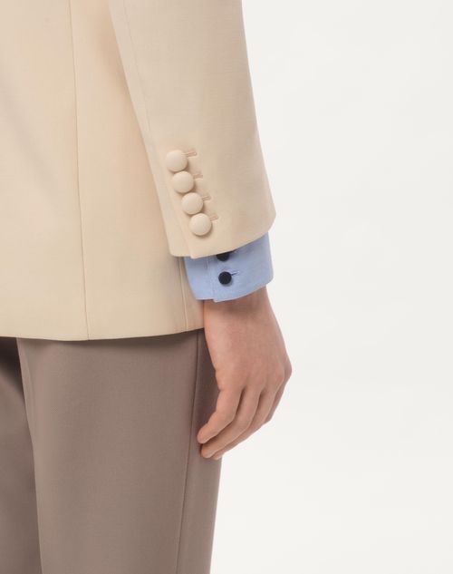 Valentino CHAQUETA DE GABARDINA DE LANA CON BOTONADURA SIMPLE