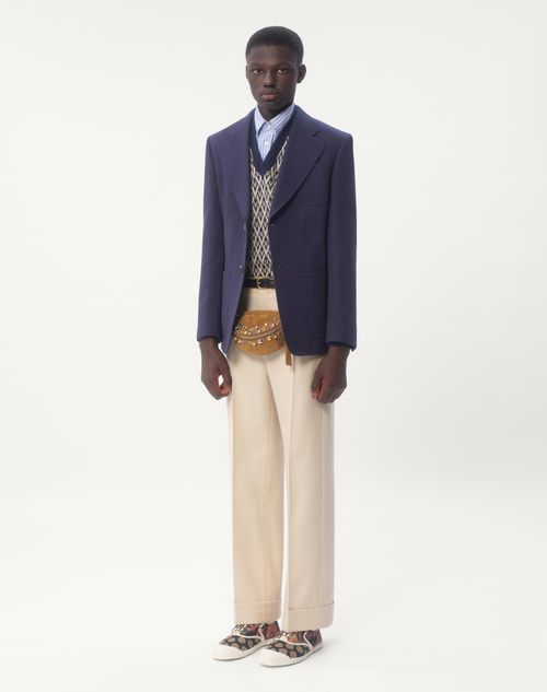 Valentino CHAQUETA DE GABARDINA DE LANA CON BOTONADURA SIMPLE