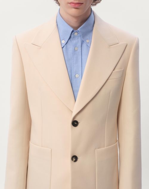 Valentino CHAQUETA DE GABARDINA DE LANA CON BOTONADURA SIMPLE