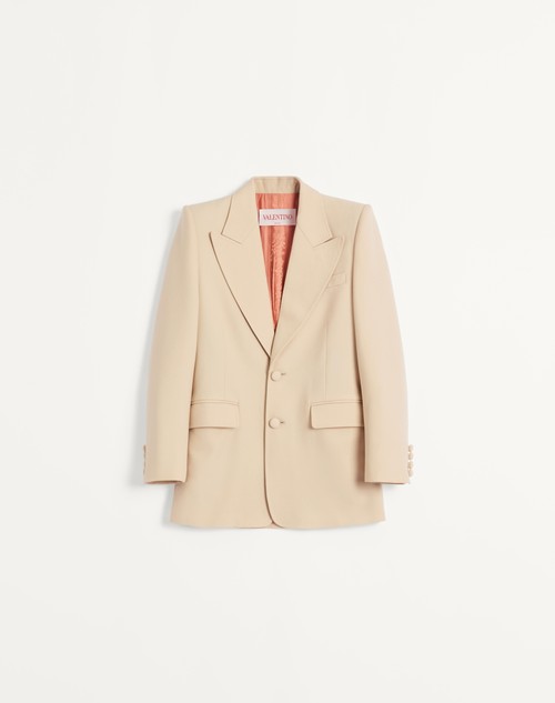 Valentino CHAQUETA DE GABARDINA DE LANA CON BOTONADURA SIMPLE