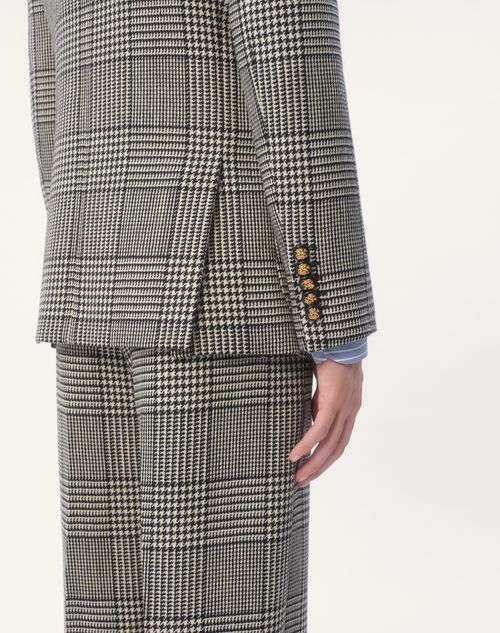 Valentino CHAQUETA DE LANA CON BOTONADURA SENCILLA Y DISEÑO CUADRICULADO DE PATA DE GALLO