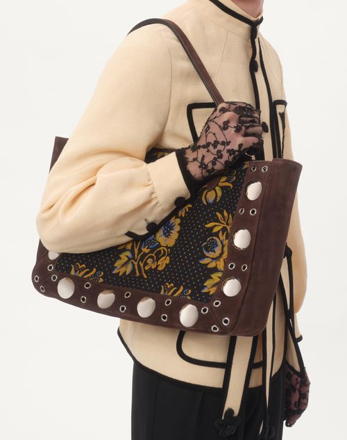 Valentino CHAQUETA DE LONA DE SEDA Y YUTE CON BORDADO VG