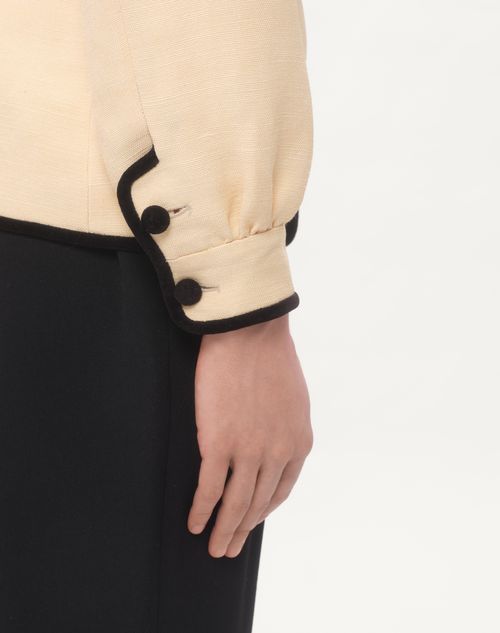 Valentino CHAQUETA DE LONA DE SEDA Y YUTE CON BORDADO VG
