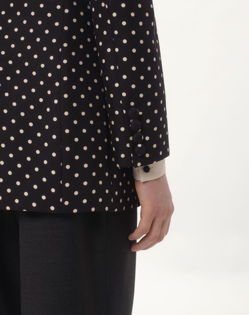 Valentino CHAQUETA DE SEDA SHANTUNG CON BOTONERA SENCILLA Y ESTAMPADO PLUSDEPOIS