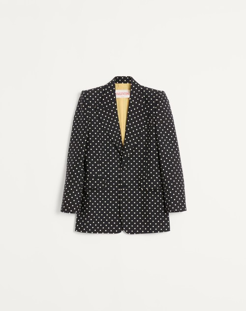 Valentino CHAQUETA DE SEDA SHANTUNG CON BOTONERA SENCILLA Y ESTAMPADO PLUSDEPOIS