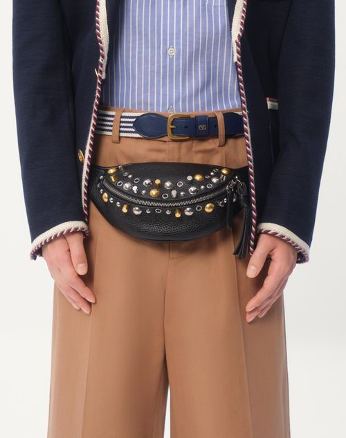 Valentino CHAQUETA DE TEJIDO DE PUNTO DE ALGODÓN CON BOTONADURA SENCILLA Y RIBETES DE TORCHÓN