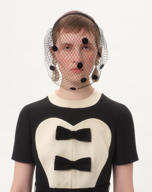 Valentino CINTA PARA EL CABELLO CON VELO VLOGO SIGNATURE DE SEDA Y TERCIOPELO