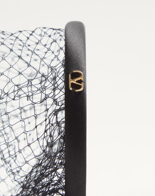 Valentino CINTA PARA EL CABELLO CON VELO VLOGO SIGNATURE DE SEDA Y TERCIOPELO