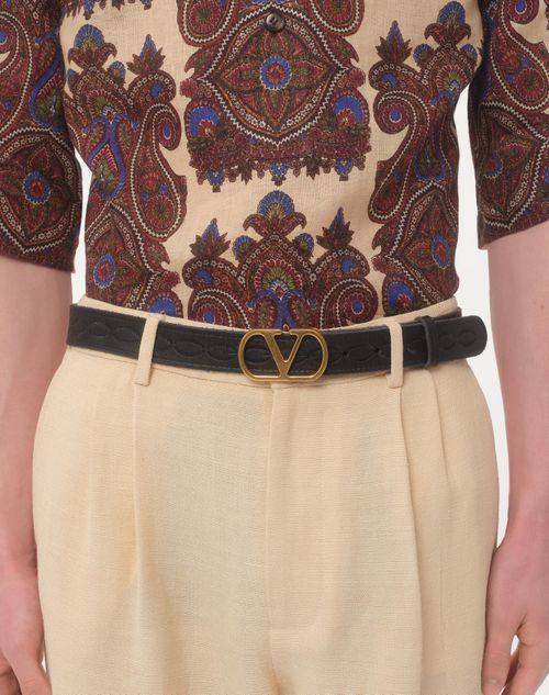 Valentino CINTURÓN DE CUERO DE BECERRO VLOGO SIGNATURE DE 30 MM DE ALTURA