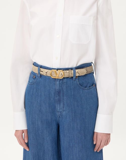 Valentino CINTURÓN DE PITÓN VLOGO SIGNATURE DE 30 MM DE ALTURA