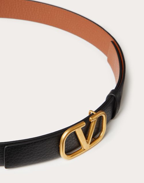 Valentino CINTURÓN REVERSIBLE VLOGO SIGNATURE DE 30 MM EN PIEL DE BECERRO CON GRABADO STAMPA ALCE