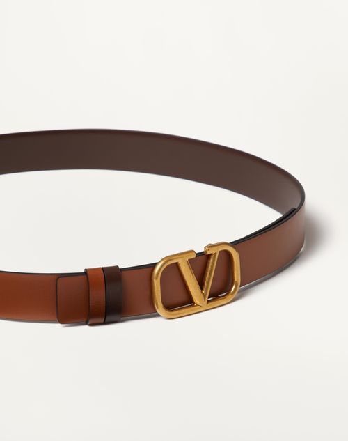Valentino CINTURÓN REVERSIBLE VLOGO SIGNATURE DE PIEL DE BECERRO DE 30 MM