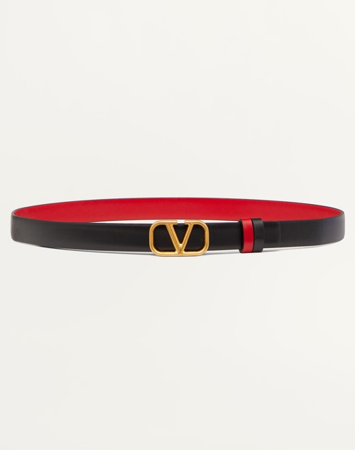 Valentino CINTURÓN REVERSIBLE VLOGO SIGNATURE DE PIEL DE BECERRO BRILLANTE DE 20 MM