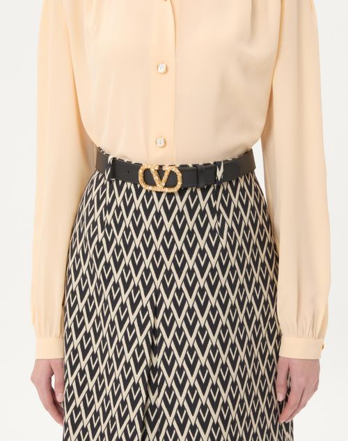 Valentino CINTURÓN VLOGO SIGNATURE DE 30 MM DE CUERO DE BECERRO BRILLOSO CON CRISTALES