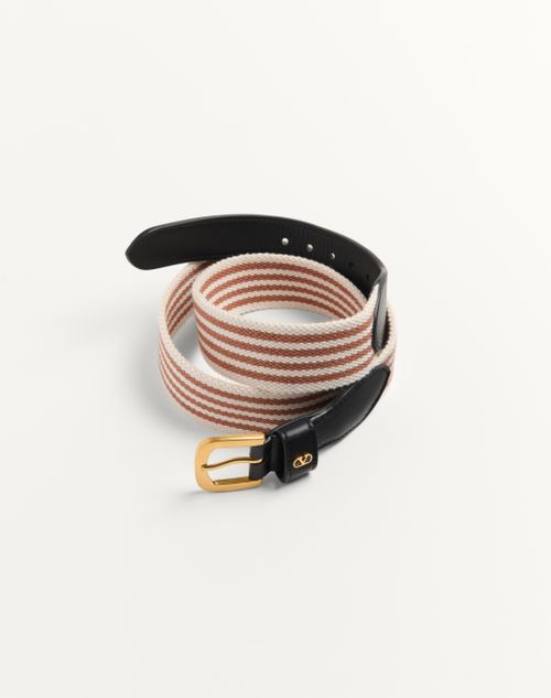 Valentino CINTURÓN VLOGO SIGNATURE DE 35 MM HECHO DE CINTA Y CUERO DE BECERRO