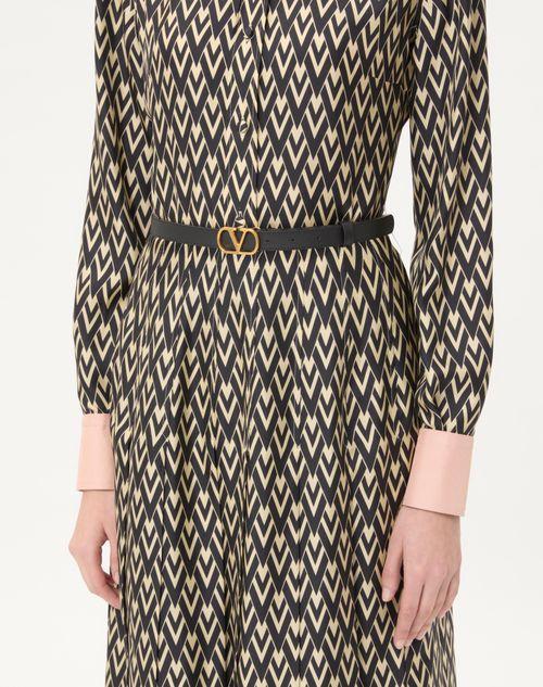 Valentino CINTURÓN VLOGO SIGNATURE EN CUERO DE BECERRO CON BRILLO DE 20 MM