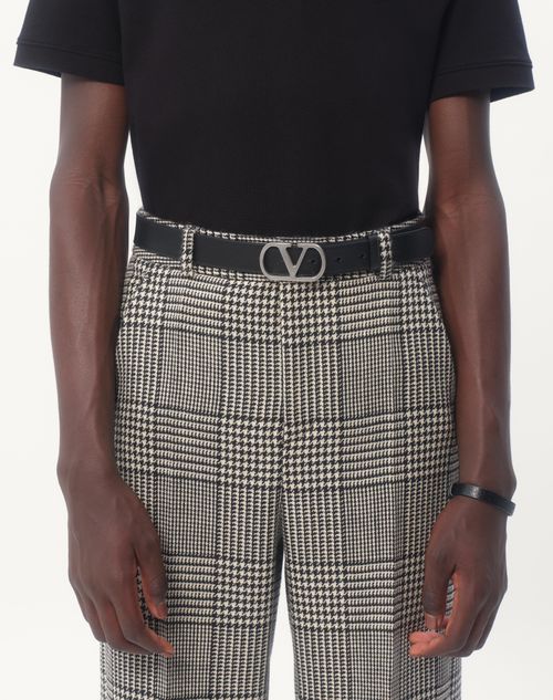 Valentino CINTURÓN VLOGO SIGNATURE EN CUERO DE BECERRO CON BRILLO DE 30 MM