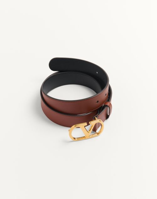 Valentino CINTURÓN VLOGO SIGNATURE EN CUERO DE BECERRO CON BRILLO DE 30 MM