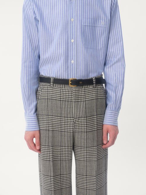 Valentino CINTURÓN VLOGO SIGNATURE EN CUERO DE BECERRO CON BRILLO DE 25 MM