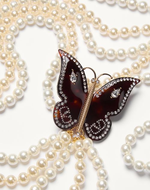 Valentino COLLAR BELLAILES DE METAL RESINA CUENTAS Y CRISTALES