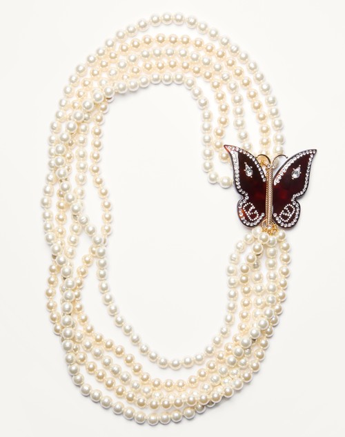 Valentino COLLAR BELLAILES DE METAL RESINA CUENTAS Y CRISTALES