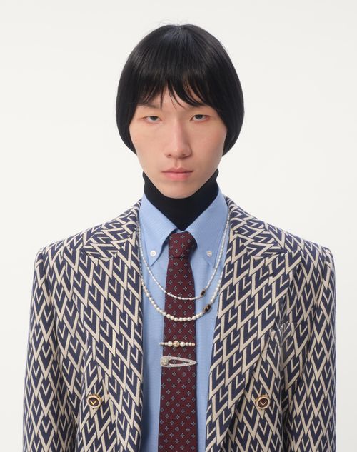 Valentino COLLAR VALENTINO GARAVANI OVALETTE DE METAL ESMALTE Y PERLAS