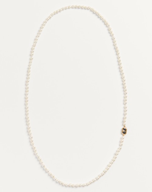 Valentino COLLAR VALENTINO GARAVANI OVALETTE DE METAL ESMALTE Y PERLAS