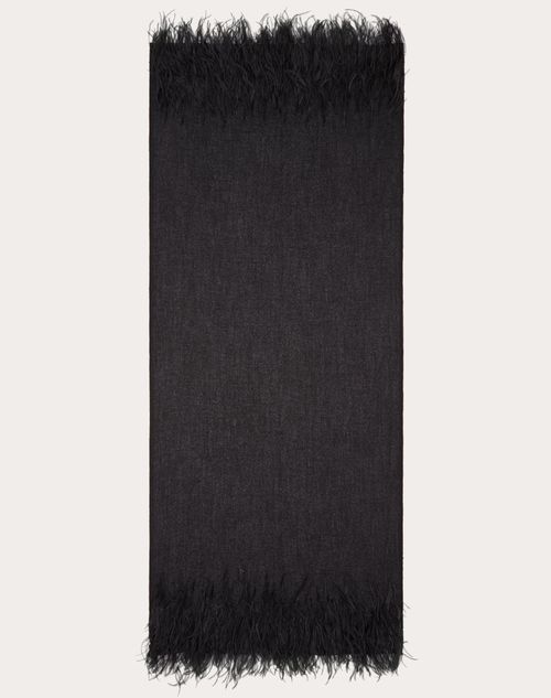 Valentino ESTOLA VALENTINO CON MICROLENTEJUELAS Y PLUMAS