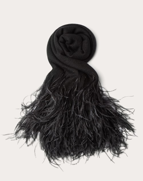 Valentino ESTOLA VALENTINO CON MICROLENTEJUELAS Y PLUMAS