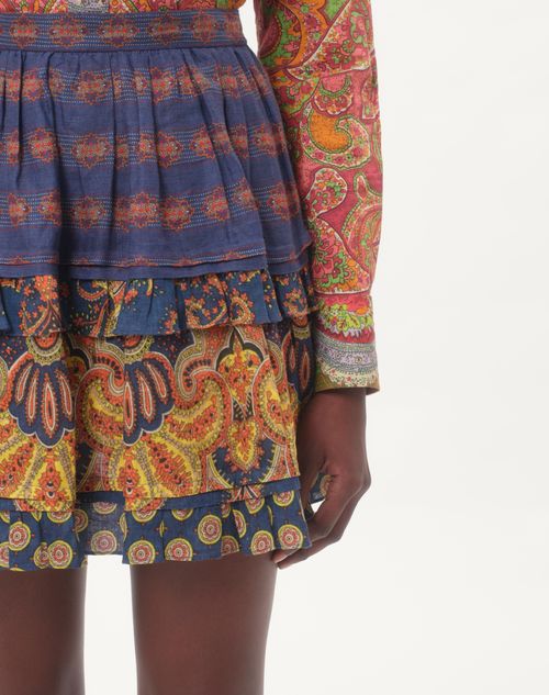 Valentino FALDA DE LINO PAISLEY MEDAGLIONI VOYAGE IMAGINAIRE