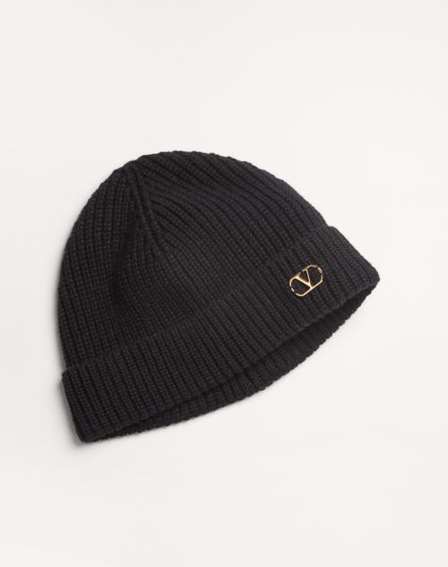 Valentino GORRO DE CACHEMIRA TEJIDA CON VLOGO SIGNATURE