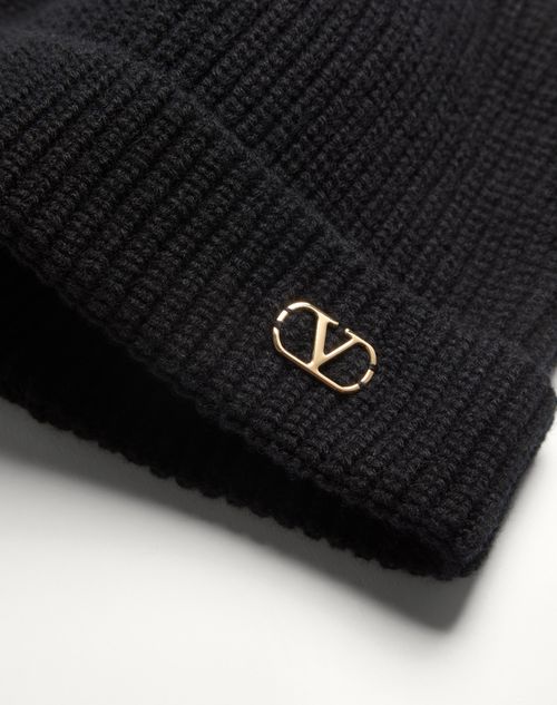 Valentino GORRO DE CACHEMIRA TEJIDA CON VLOGO SIGNATURE