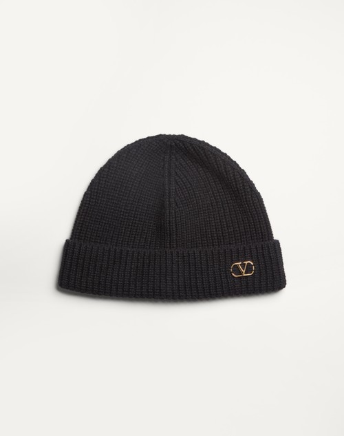 Valentino GORRO DE CACHEMIRA TEJIDA CON VLOGO SIGNATURE