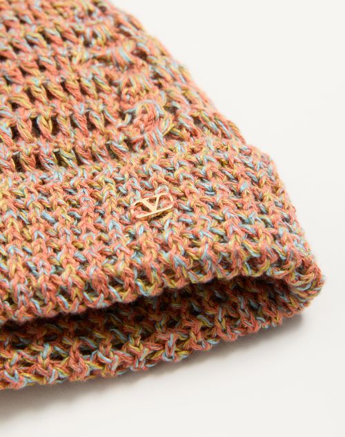 Valentino GORRO VLOGO SIGNATURE TEJIDO DE LINO Y ALGODÓN