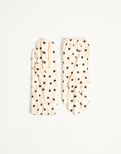 Valentino GUANTES VLOGO SIGNATURE DE SEDA A LUNARES