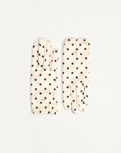 Valentino GUANTES VLOGO SIGNATURE DE SEDA A LUNARES