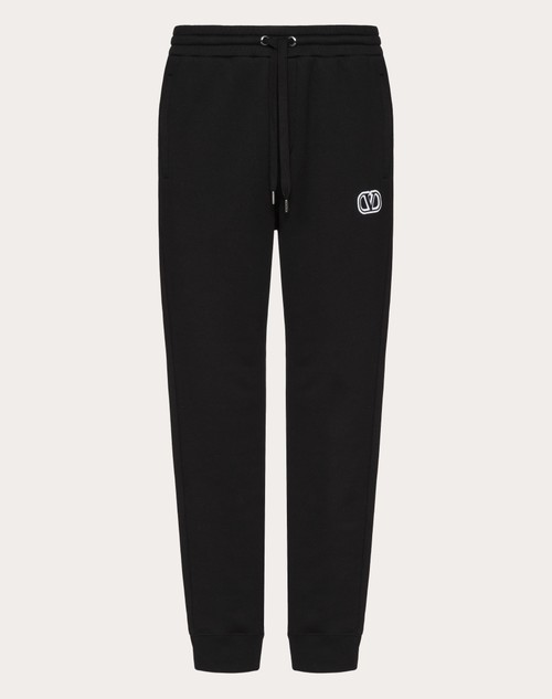 Valentino JOGGERS DE ALGODÓN TÉCNICO CON PARCHE DEL VLOGO SIGNATURE