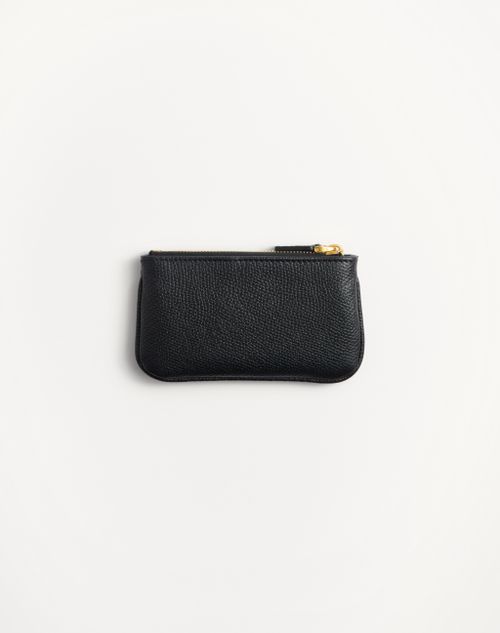 Valentino LLAVERO DE CUERO GRANEADO DE BECERRO CON EL VLOGO SIGNATURE