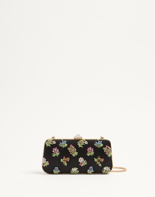 Valentino MINAUDIÈRE CARRY SECRETS DE SATÉN CON BORDADO FLORAL