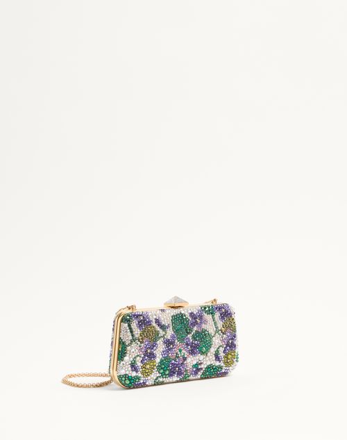 Valentino MINIAUDIÈRE CARRY SECRETS CON MOTIVO DE FLORAL EN ESTRÁS