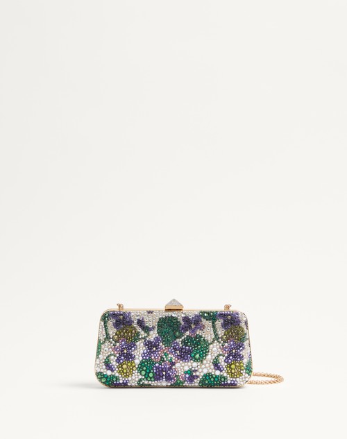 Valentino MINIAUDIÈRE CARRY SECRETS CON MOTIVO DE FLORAL EN ESTRÁS