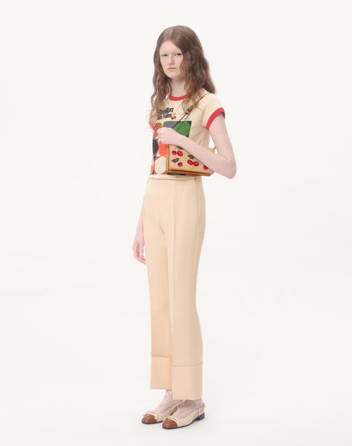 Valentino MINIBOLSO DE HOMBRO VLOGO SIGNATURE DE JACQUARD DE RAFIA CON MOTIVO CHERRYFIC