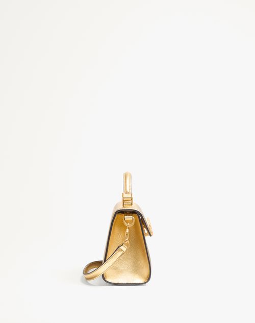 Valentino MINIBOLSO DE MANO VALENTINO GARAVANI VSLING DE CUERO DE BECERRO GRANEADO Y LAMINADO Y LOGOTIPO DE JOYERÍA