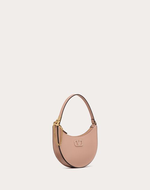 Valentino MINIBOLSO HOBO DE CUERO DE BECERRO CON VLOGO SIGNATURE DE JOYERÍA