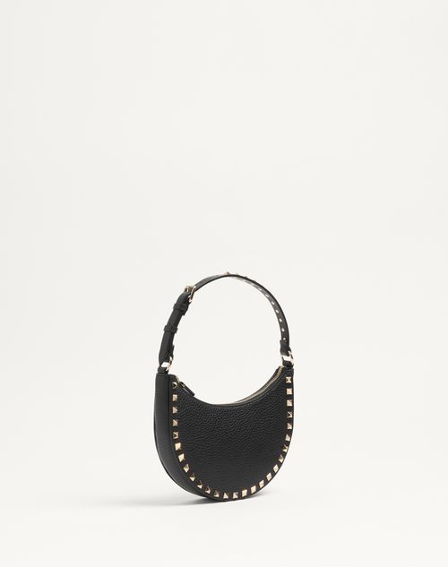 Valentino MINIBOLSO HOBO ROCKSTUD DE CUERO GRANEADO DE BECERRO