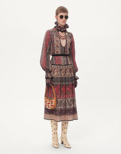 Valentino MINIBOLSO HOBO VLOGO SIGNATURE DE JACQUARD DE RAFIA CON MOTIVO CHERRYFIC