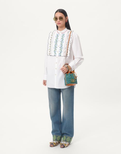 Valentino MINIBOLSO TIPO SACO VLOGO SIGNATURE DE CROCHET DE RAFIA SINTÉTICA