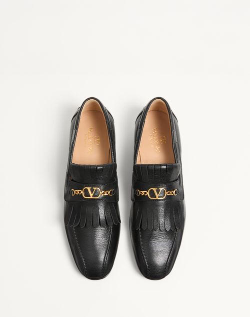 Valentino MOCASÍN DE CABRITILLA CON FLECOS Y EL VLOGO SIGNATURE