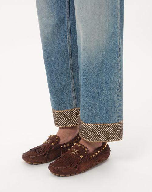 Valentino MOCASÍN FASTAWAY DRIVER DE SERRAJE CON FLECOS