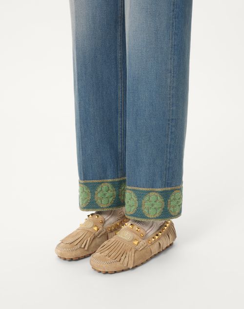 Valentino MOCASINES PLASTER CASTER DRIVER DE GAMUZA CON FLECOS